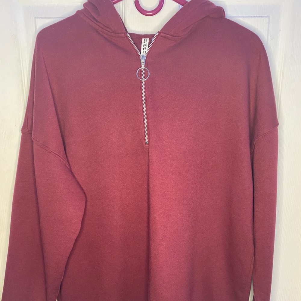 Hoodie dress / Burgundy color/ size medium